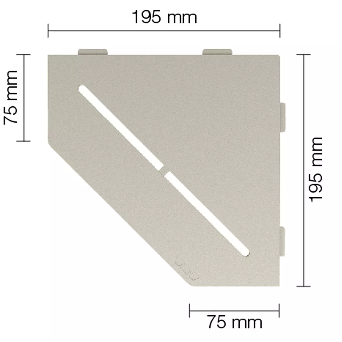 Vegghylle dusjhylle Schlüter 5eck 19,5x19,5cm Pure Cream