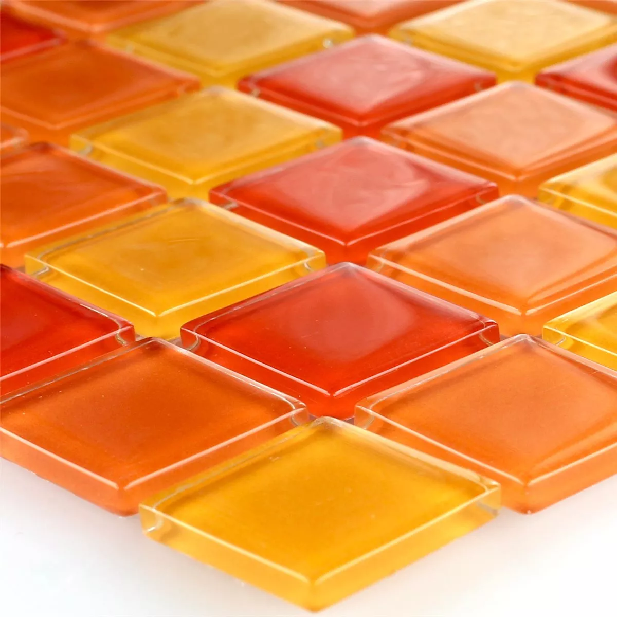 Mosaikkfliser Glass Rød Appelsin Gul 25x25x4mm