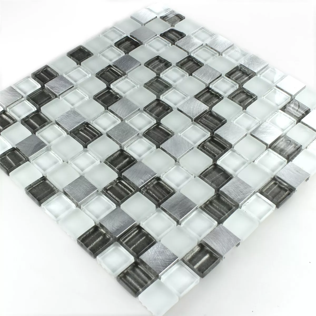 Mosaikkfliser Glass Aluminium Sølv Grå