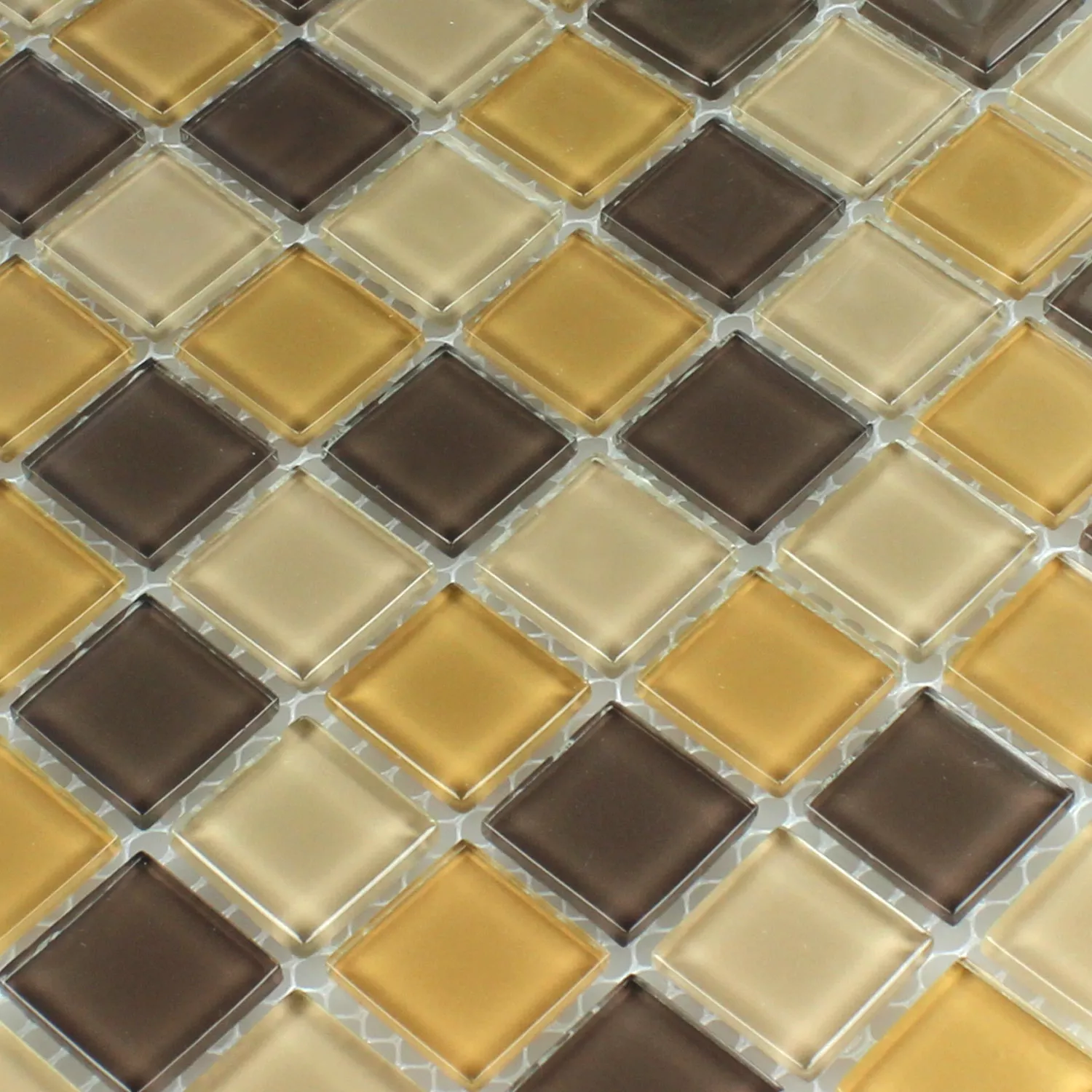 Glass Mosaikk Fliser Brun Mix 25x25x4mm