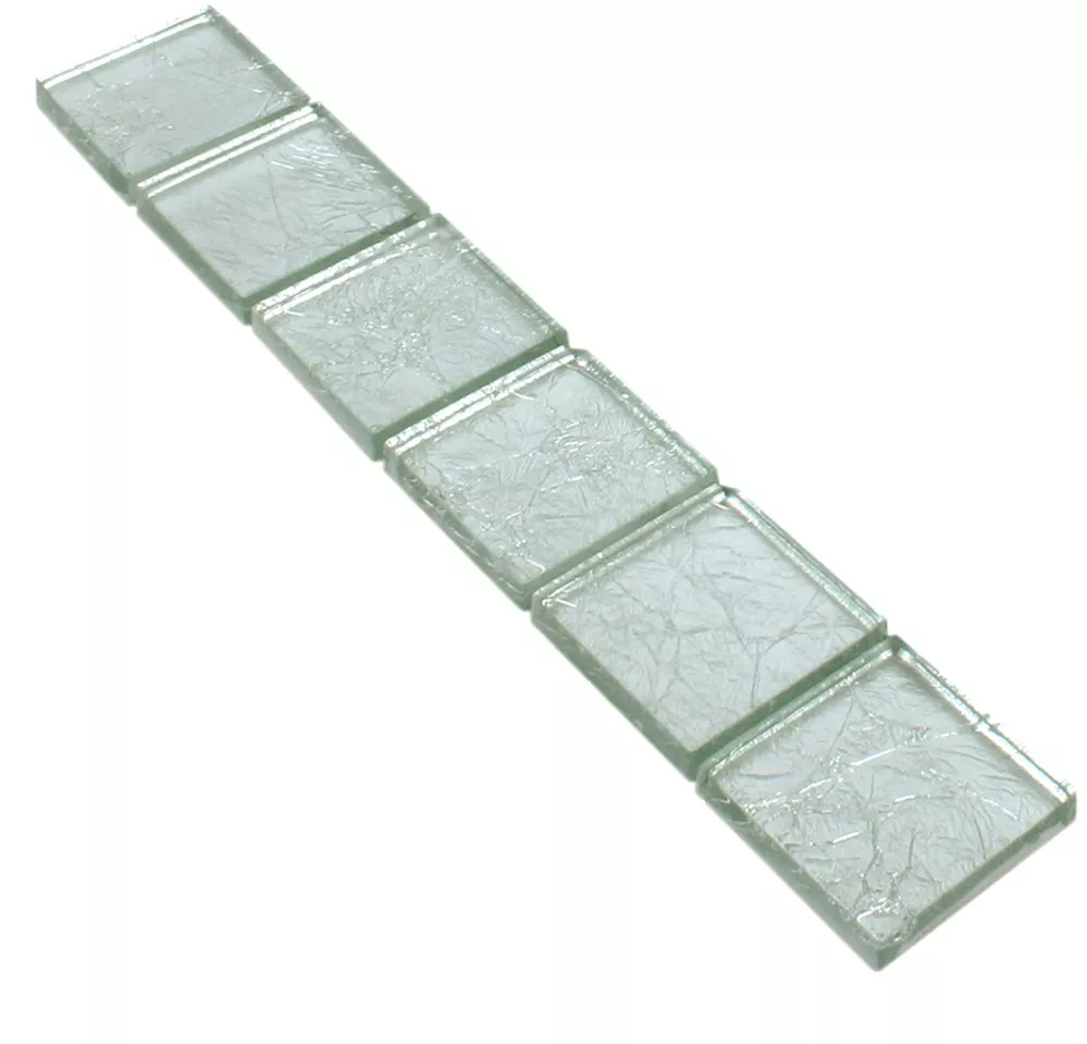 Glass Mosaikk Fliser Grense Frederick Sølv Q48