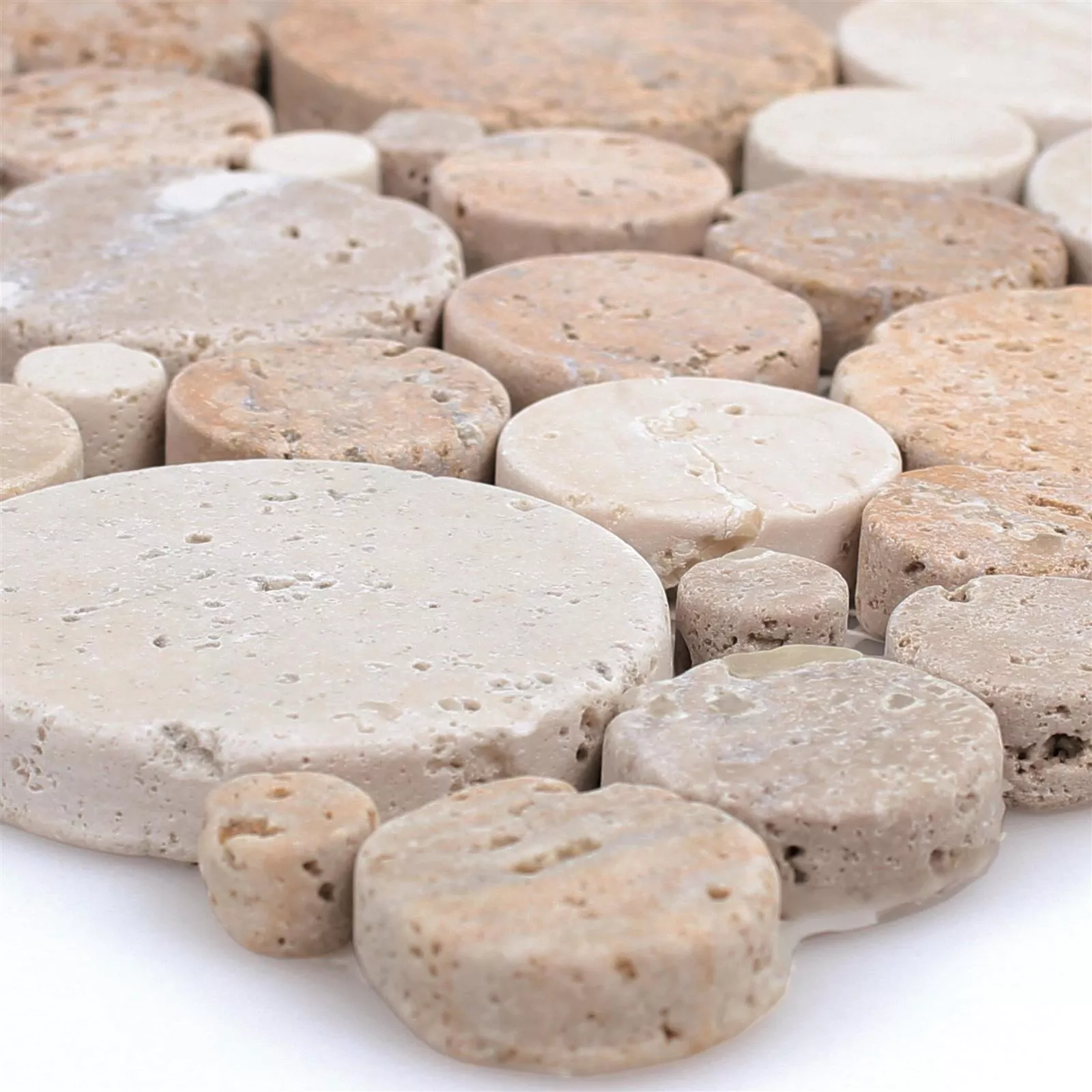 Travertin Natursteinmosaikk Franklin Gull Beige Hvit Travertin Natursteinmosaikk Franklin Gull Beige Hvit