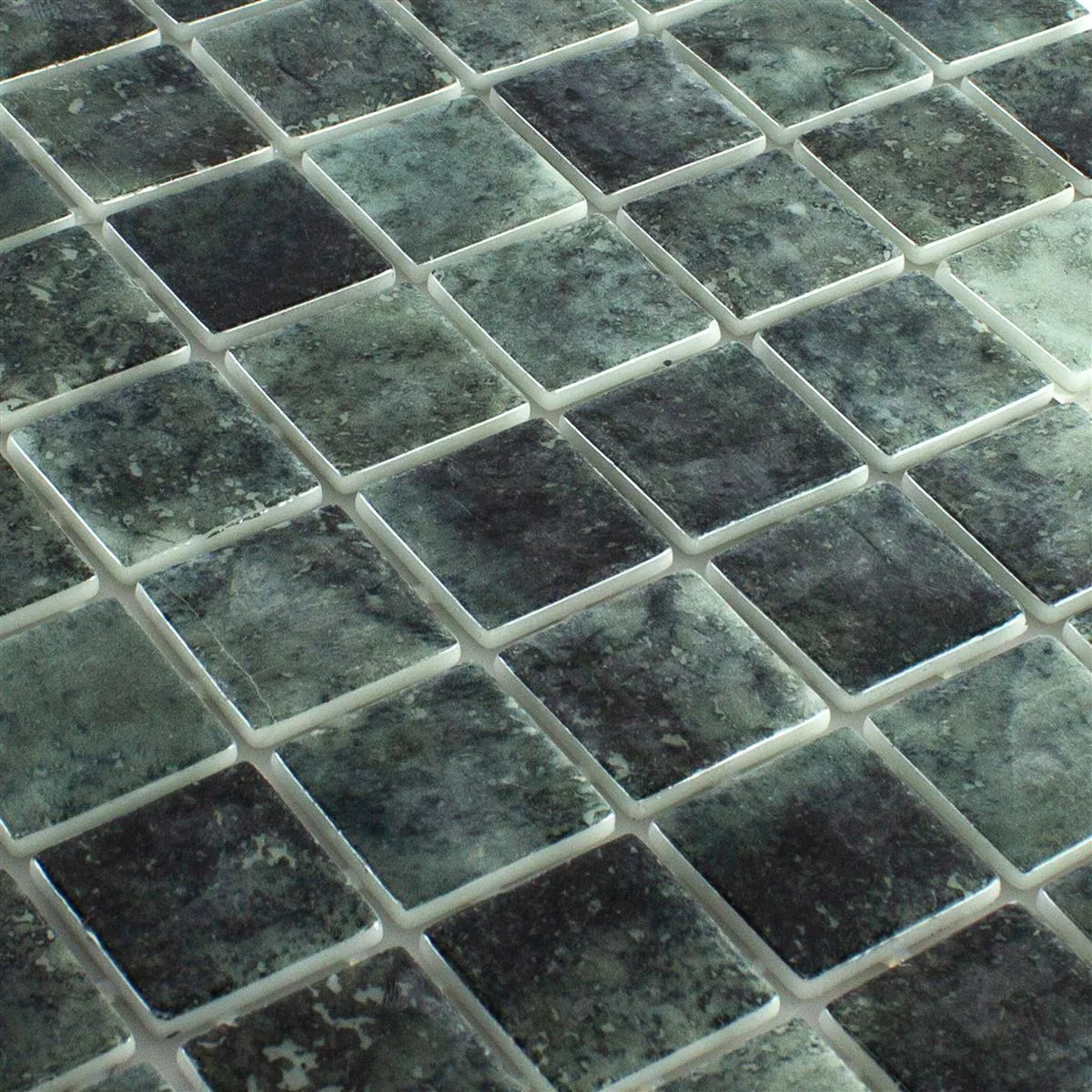 Svømmebassengmosaikk I Glass Baltic Svart 38x38mm