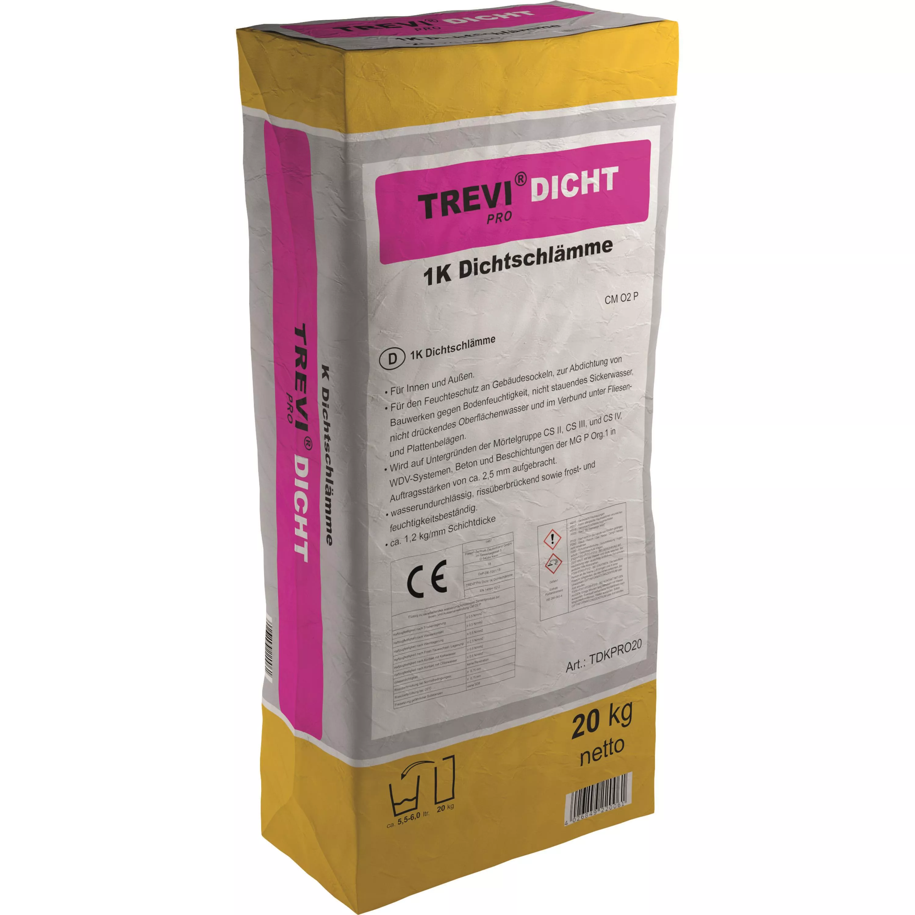 Trevi Pro Dicht 1K tetningsslam grå (20KG)