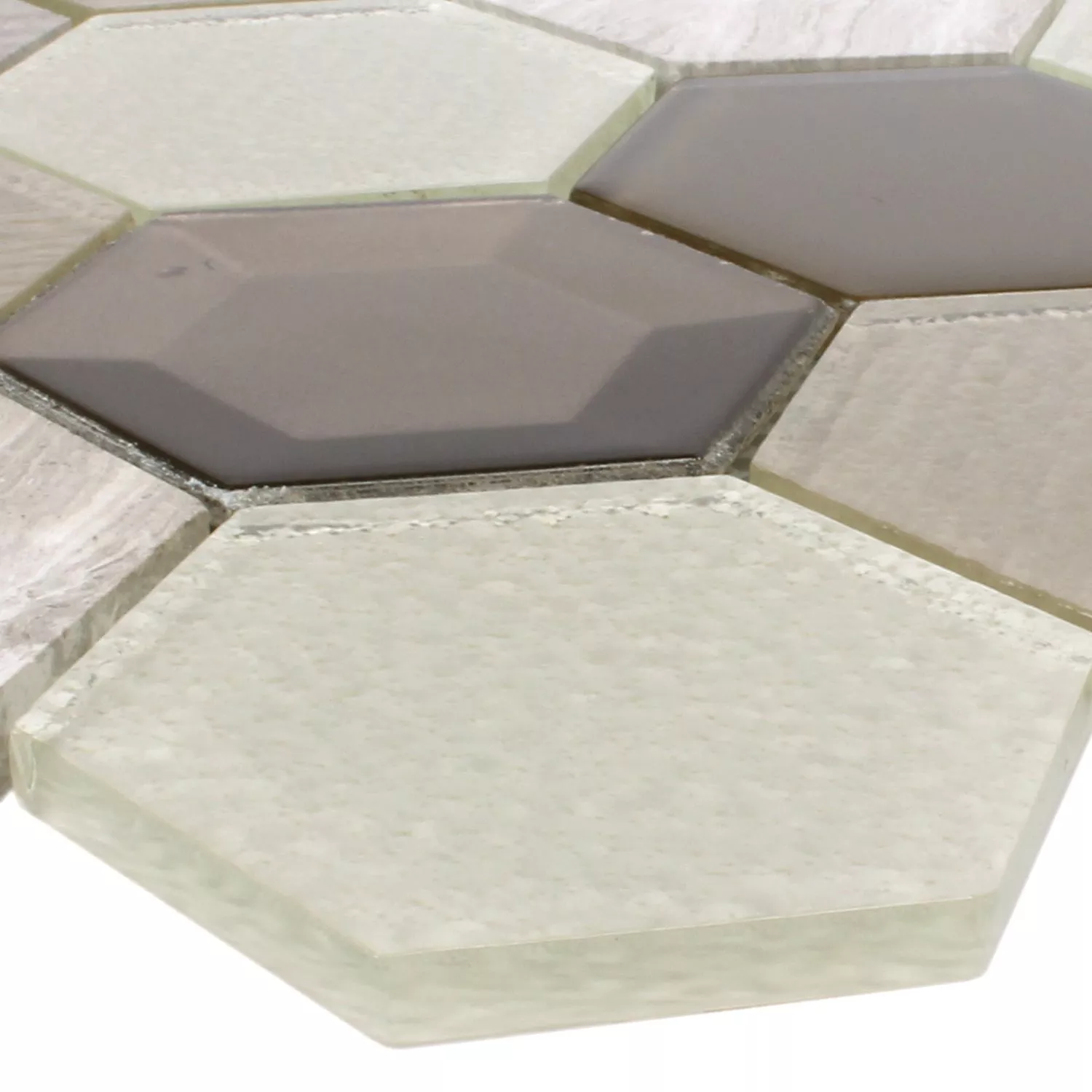 Mosaikkfliser Concrete Glass Naturstein 3D Beige