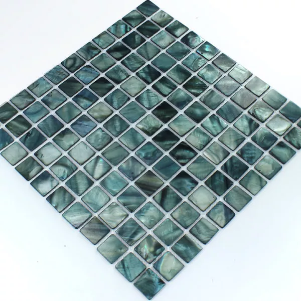 Mosaikkfliser Glass Perlemor Effekt 25x25x2mm Grønn