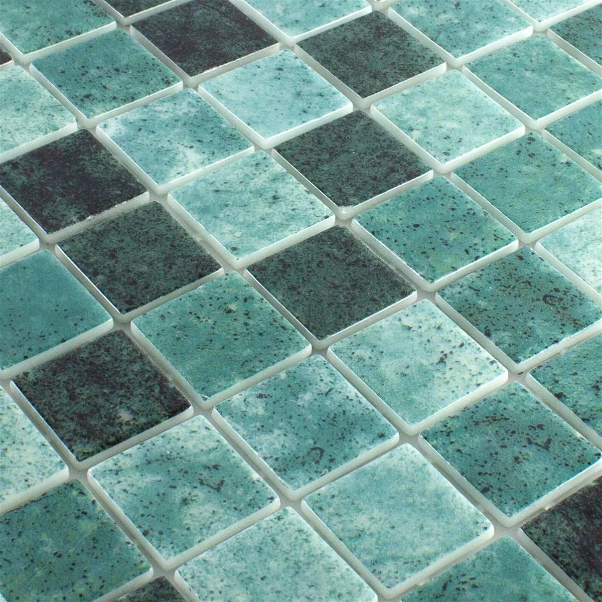 Svømmebassengmosaikk I Glass Baltic Grønn 38x38mm
