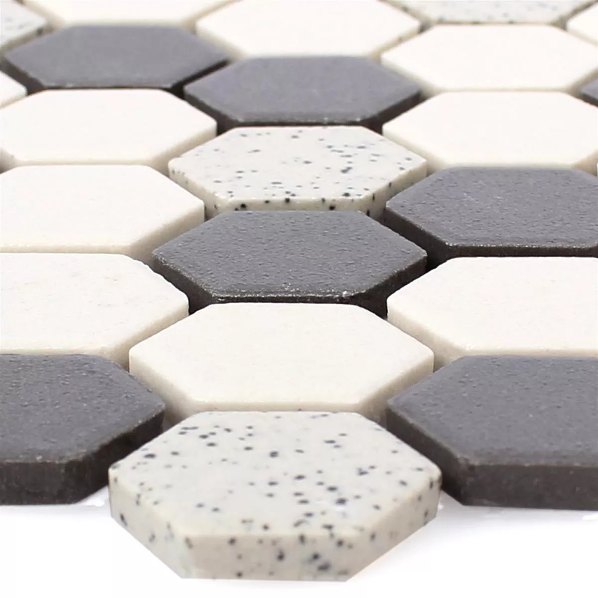 Keramikk Mosaikkfliser Monforte Sekskant Svart Grå Keramikk Mosaikkfliser Monforte Sekskant Svart Grå