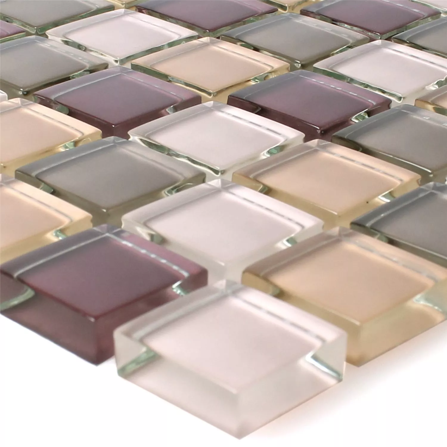 Glass Mosaikk Fliser Benjamin Fiolett Beige