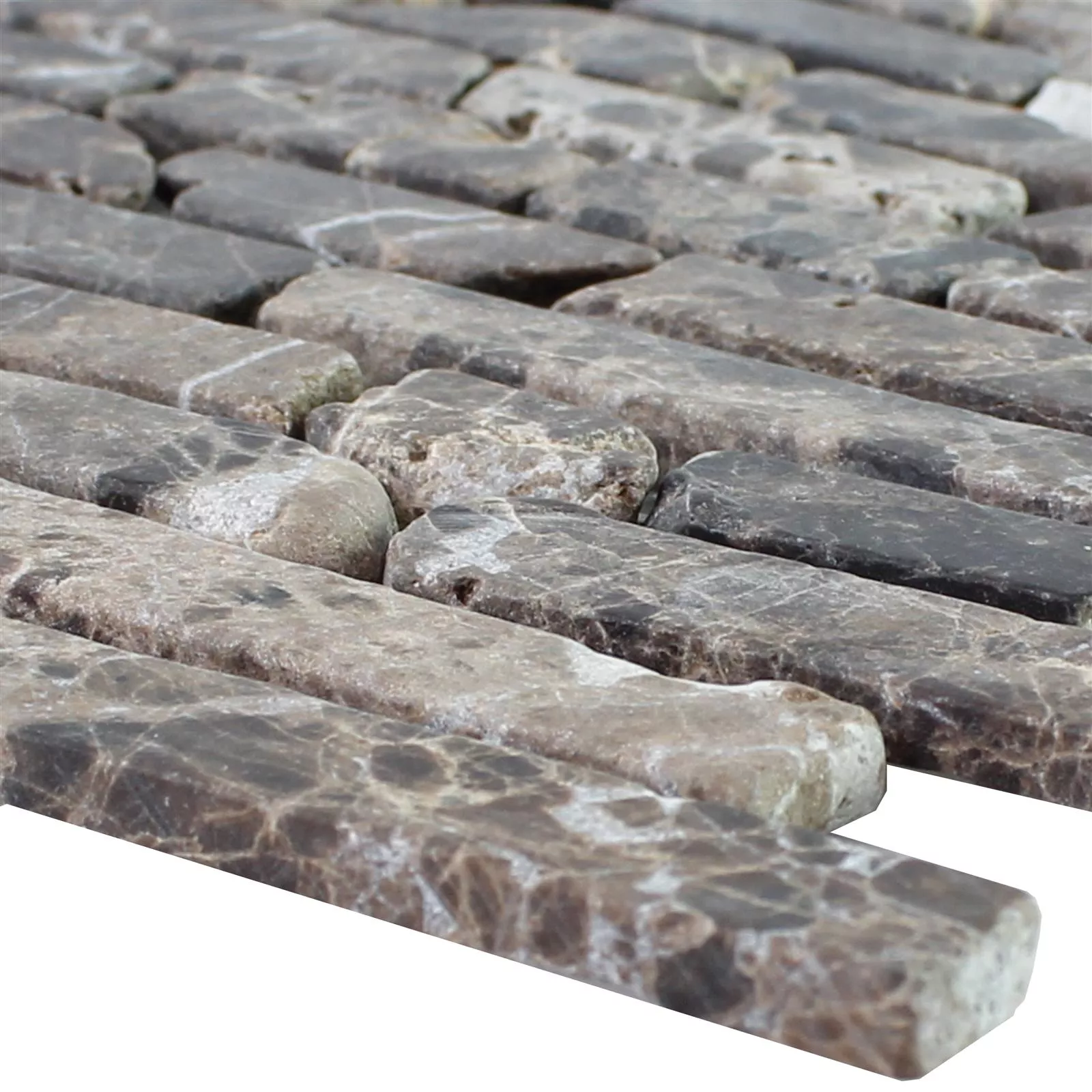 Marmor Naturstein Mosaikkfliser Rocky Brun Marmor Naturstein Mosaikkfliser Rocky Brun