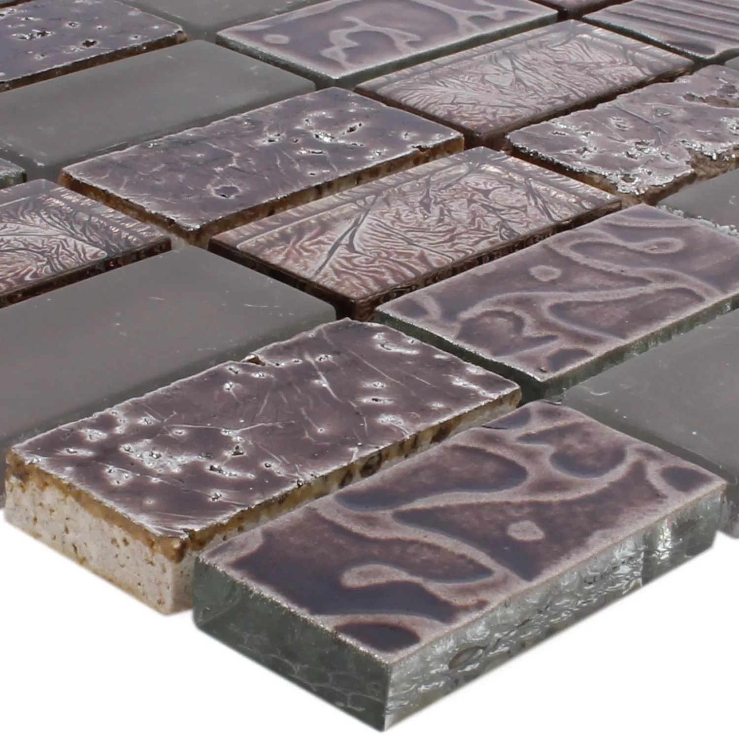 Mosaikkfliser Glass Naturstein Piroshka Brun