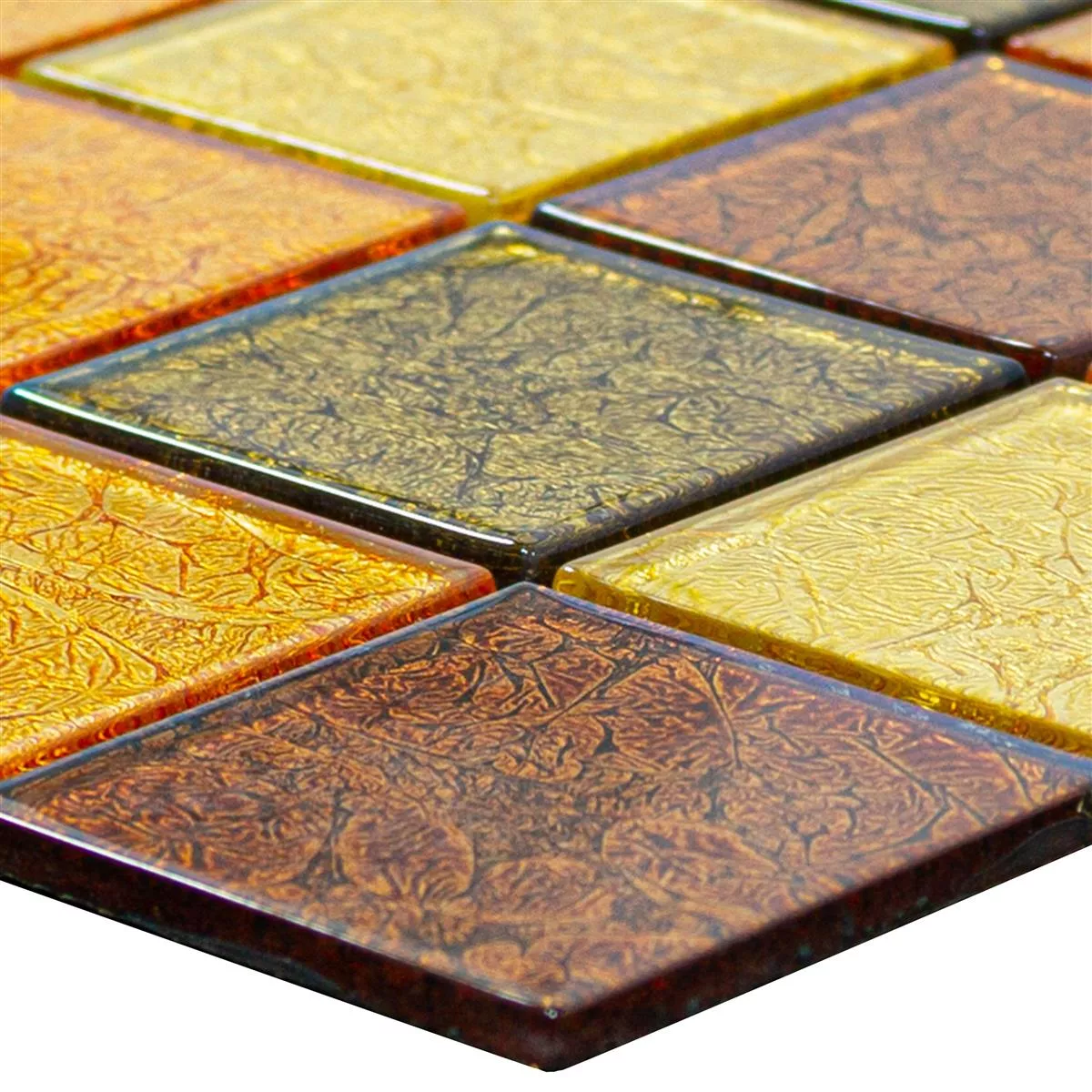 Glass Mosaikk Fliser Curlew Gul Oransje Q48 4mm Glass Mosaikk Fliser Curlew Gul Oransje Q48 4mm