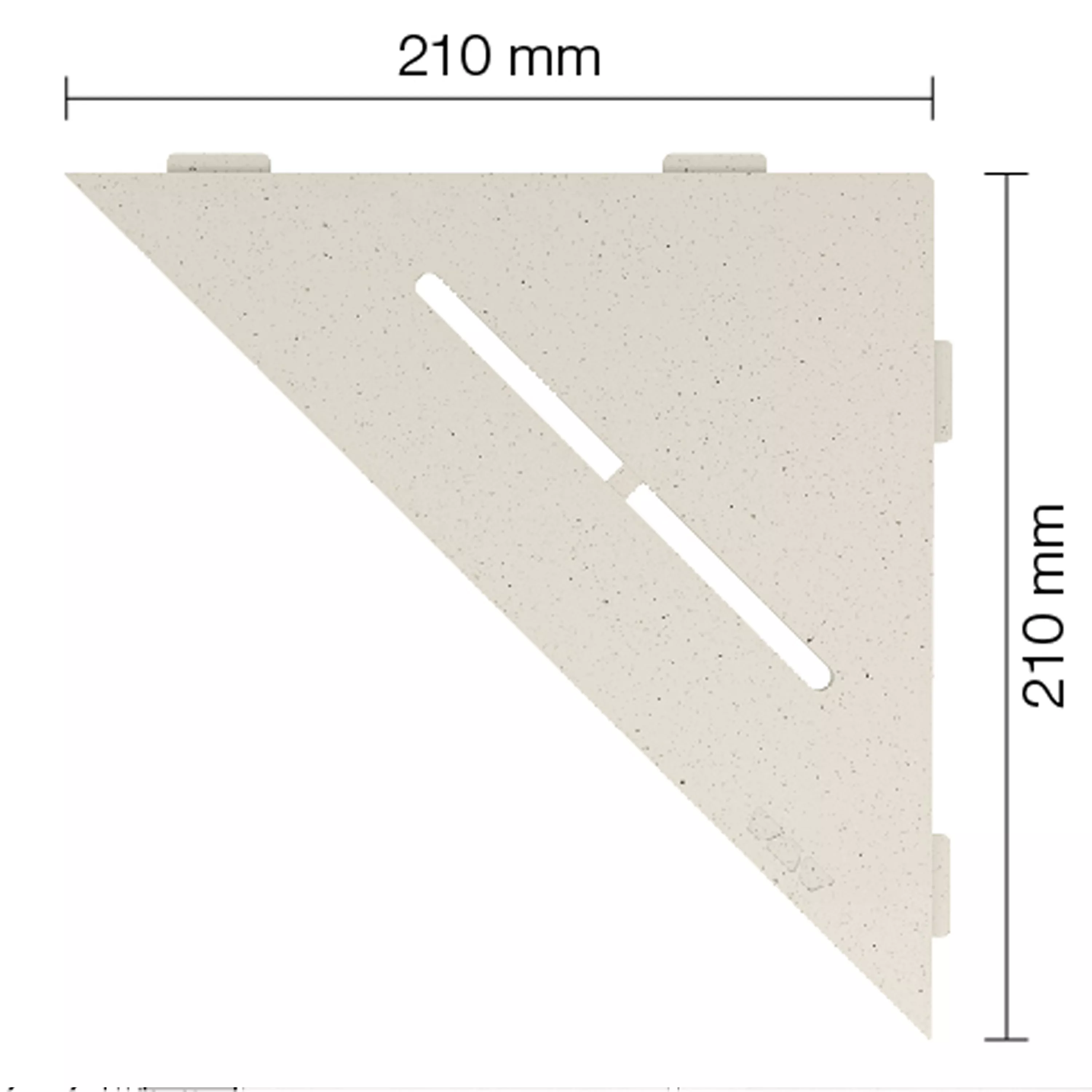 Dusjhylle vegghylle Schlüter triangel 21x21cm ren elfenben
