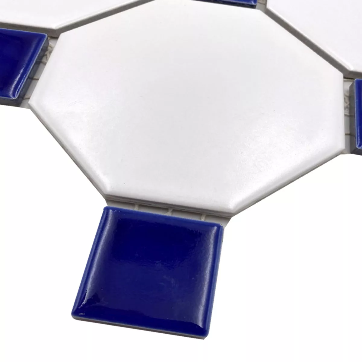 Keramikk Mosaikkfliser Oktagon Belami Hvit Blå