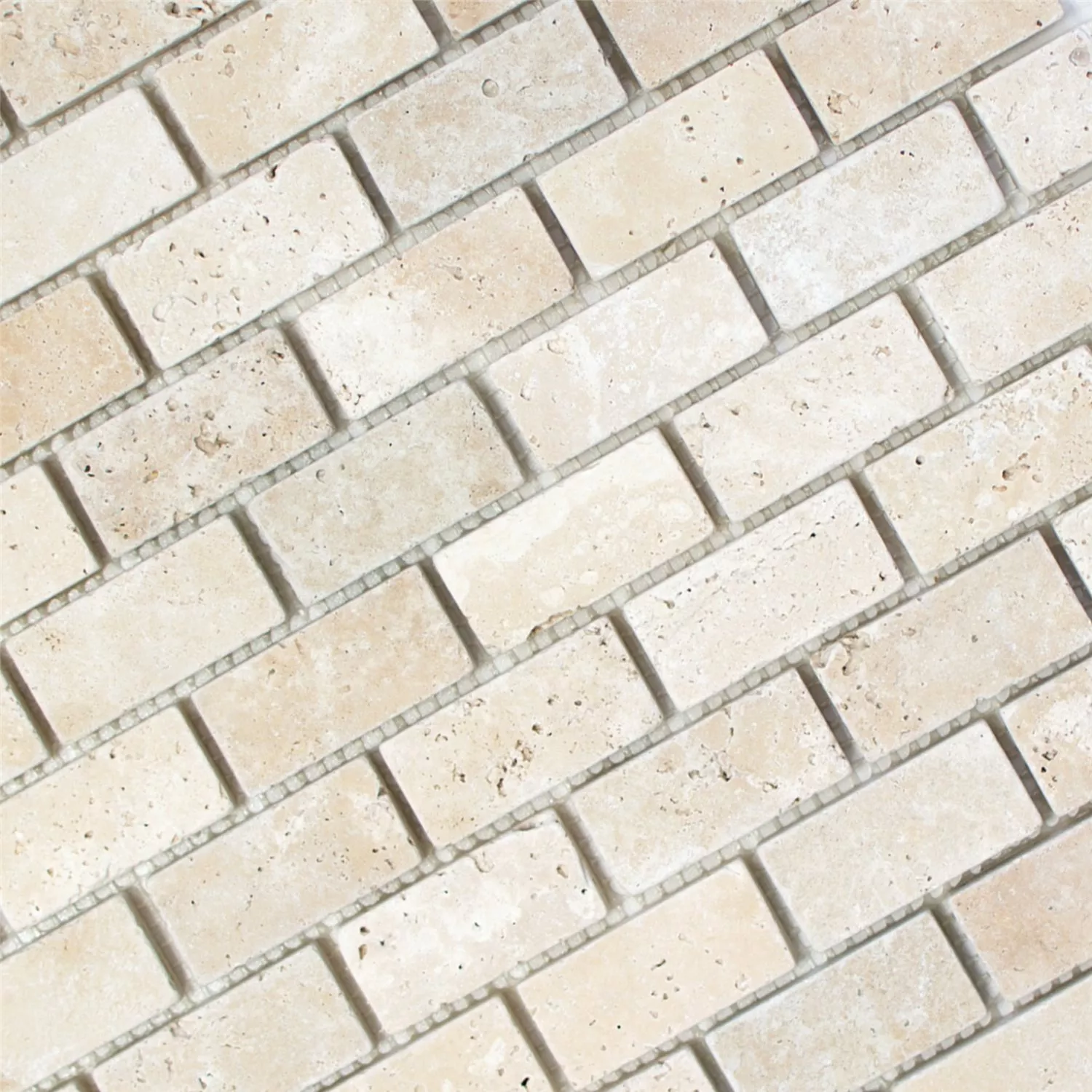 Mønster fra Mosaikkfliser Travertin Barga Beige Brick