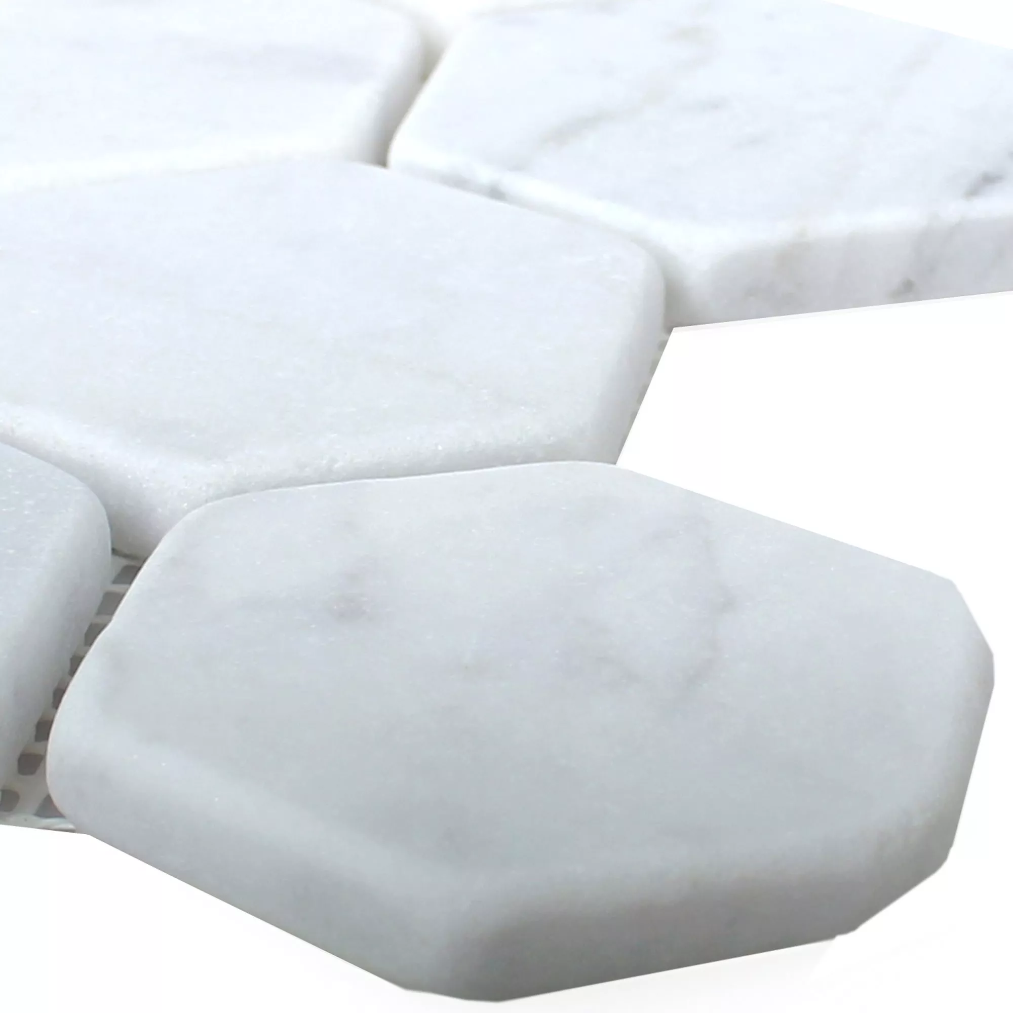 Mosaikkfliser Marmor Wutach Sekskant Hvit Carrara