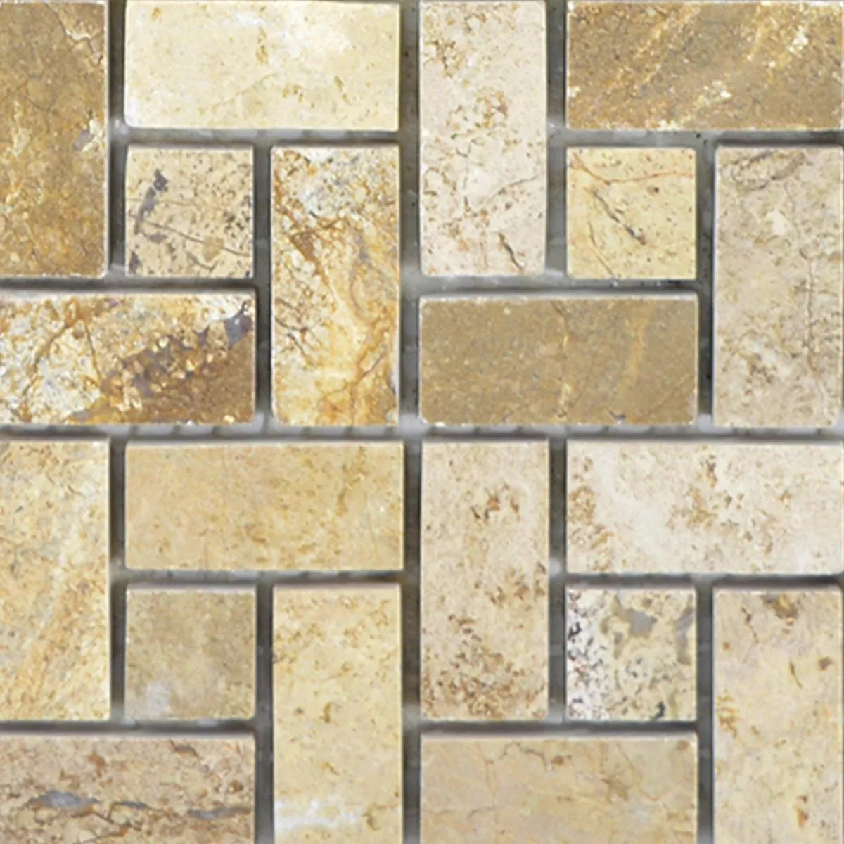 Mønster fra Naturstein Marmor Mosaikkfliser Umay Brun Beige