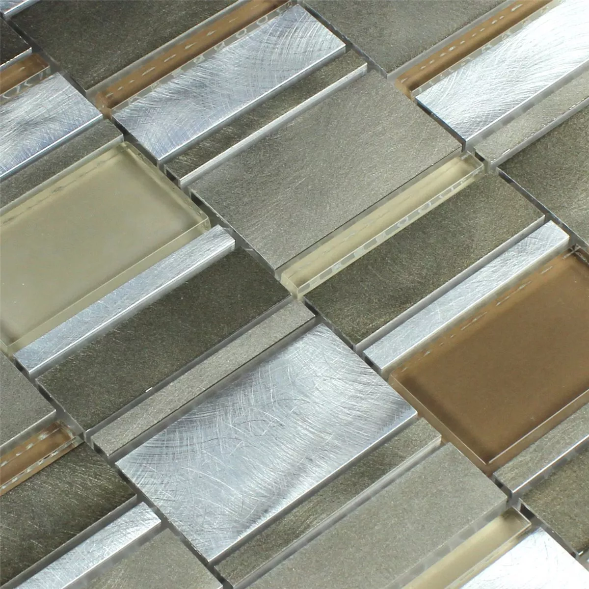 Mønster fra Mosaikkfliser Aluminium Glass Brun Beige