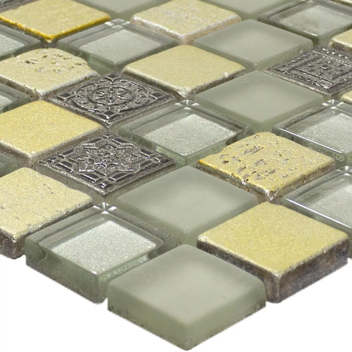 Glass Naturstein Mosaikkfliser Shibuya Gull Beige Brun