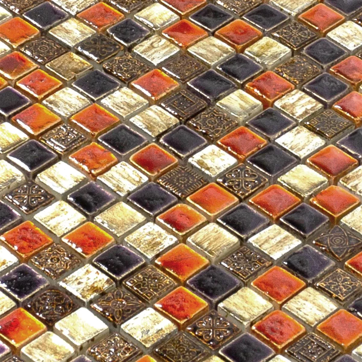 Naturstein Mosaikkfliser Toskana Rød Kobber Mix