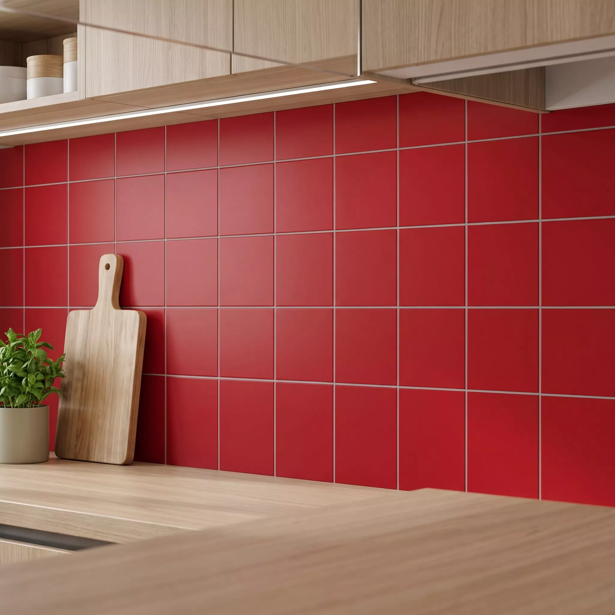 Metro flis Rød Frostet 15x15 cm Uten Fasett Miona Fuego