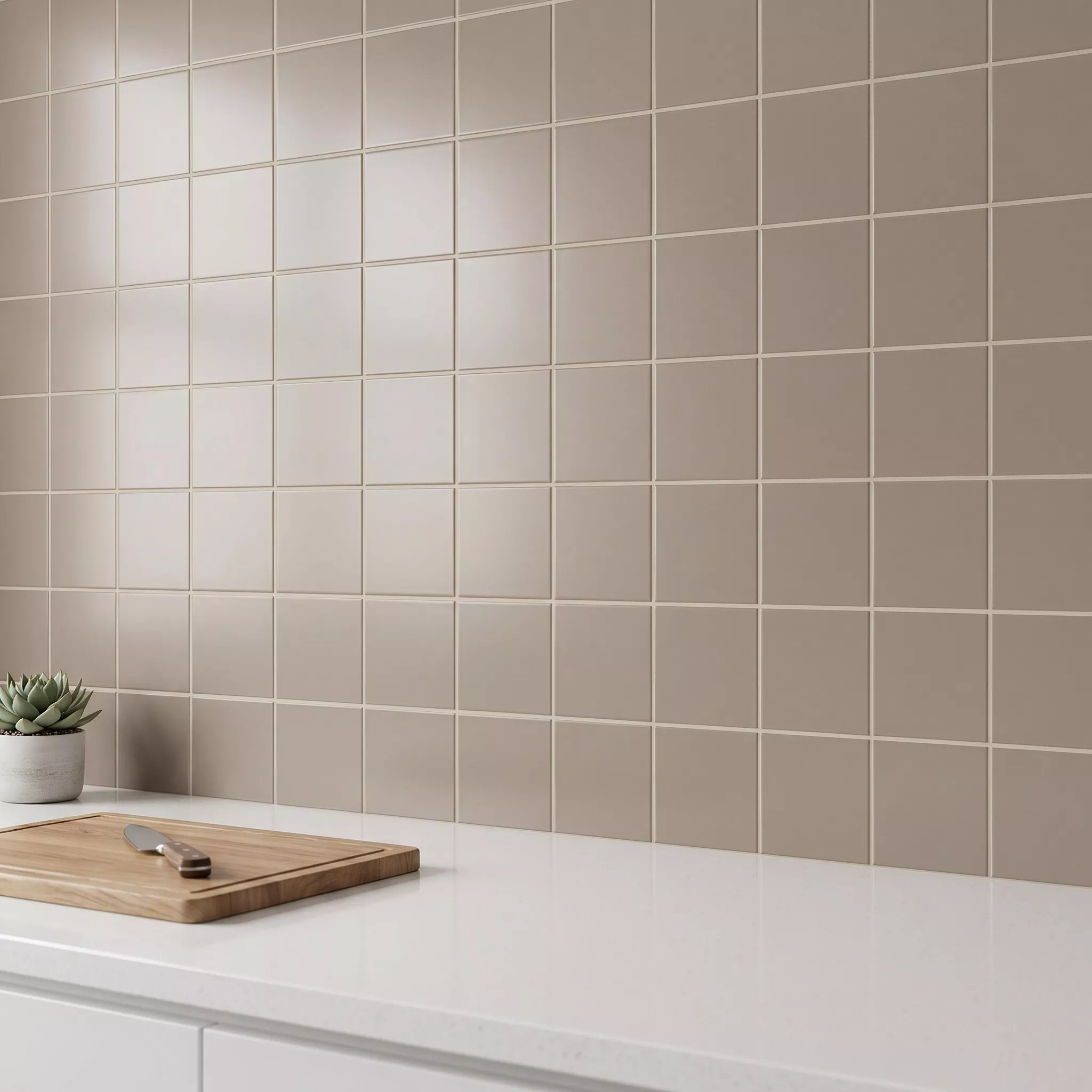 Metro flis Brun Frostet 10x10 cm Uten Fasett Freyburg Mink