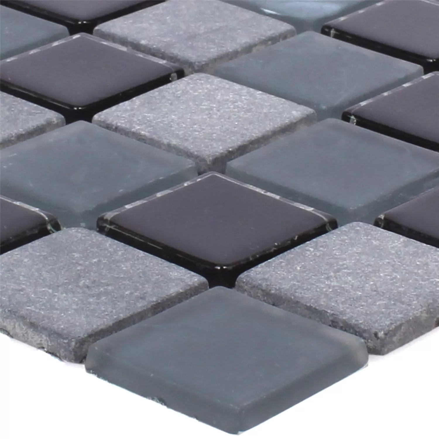 Mosaikkfliser Marmor Glass Mix Kobra Svart Grå 25 Mosaikkfliser Marmor Glass Mix Kobra Svart Grå 25