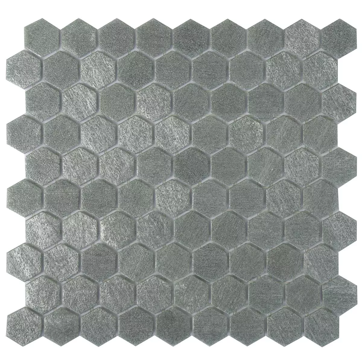 Glass Mosaikk Fliser Trend-Vi Hexagonal 2102 Lysegrå