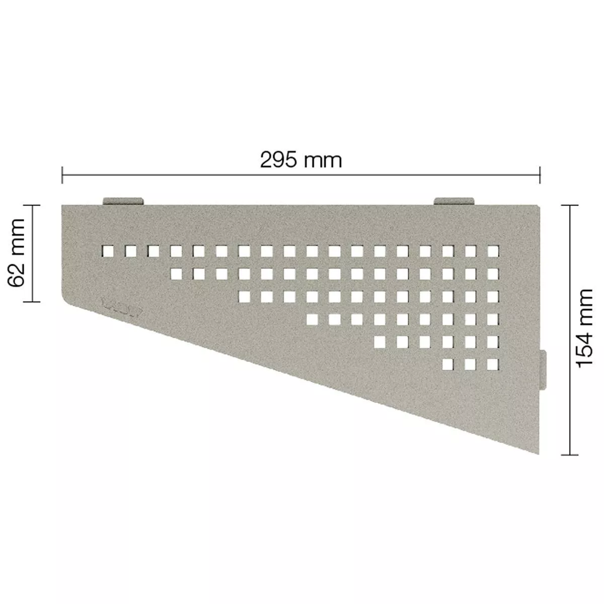 Vegghylle dusjhylle Schlüter kvadratisk 15,4x29,5cm kvadratgrå