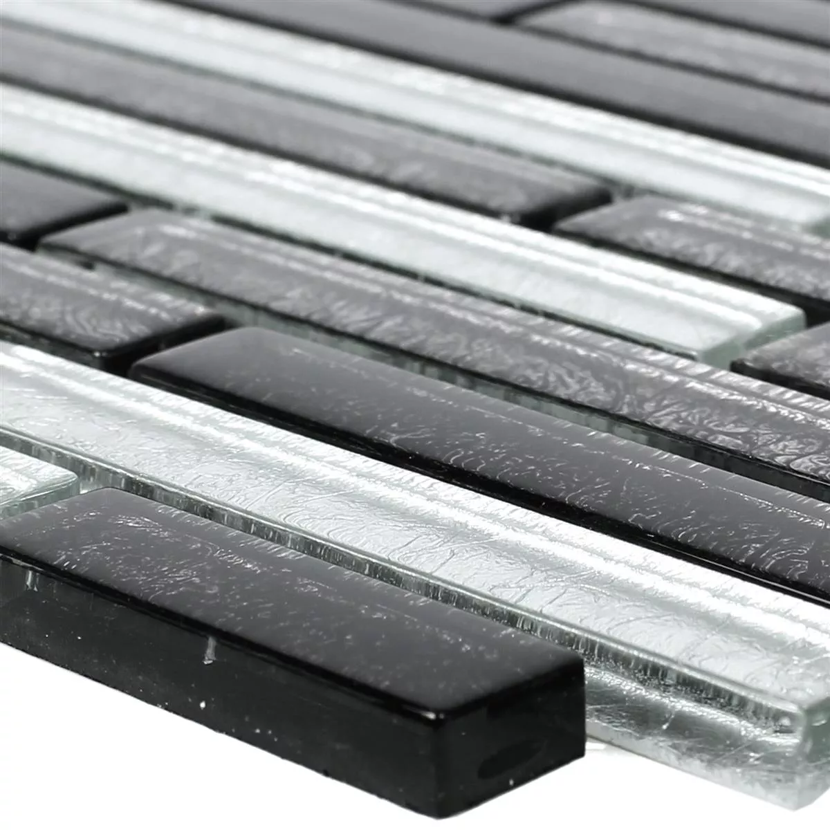 Glass Mosaikk Fliser Curlew Svart Sølv Sammensatt Glass Mosaikk Fliser Curlew Svart Sølv Sammensatt