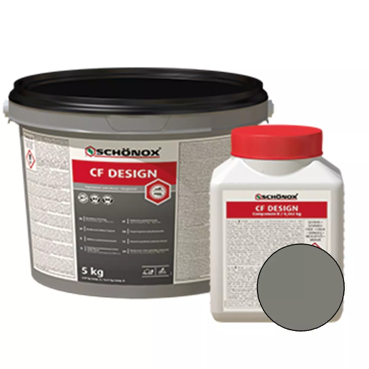 Fugemasse Schönox CF Design Epoxy Resin Colorfuge Grå 5 kg