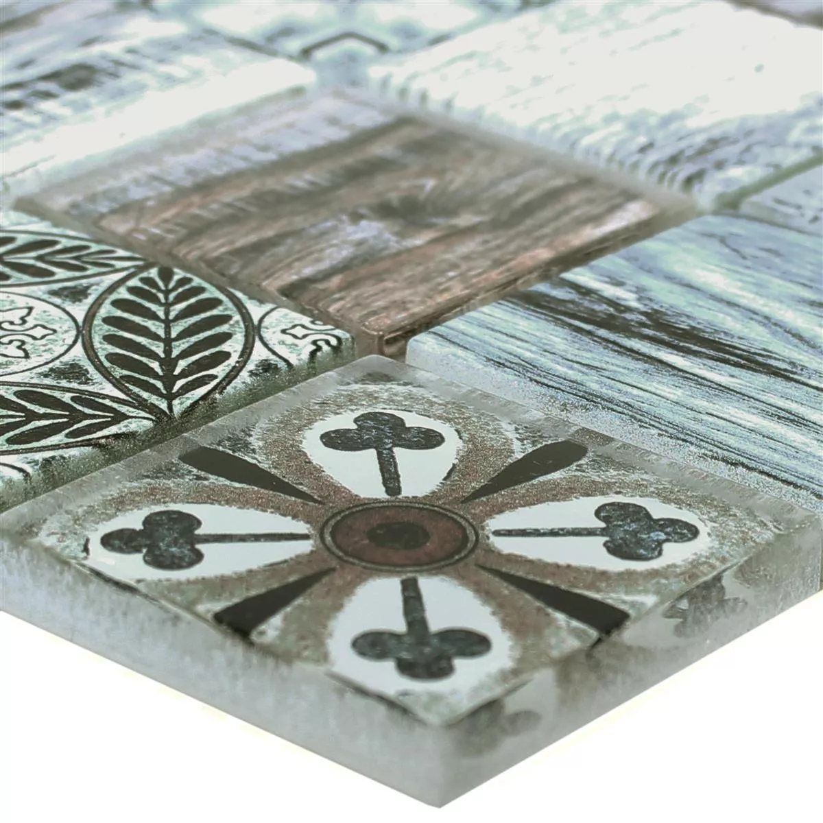 Glass Mosaikk Fliser Tre Utseende Makarska Blå Glass Mosaikk Fliser Tre Utseende Makarska Blå