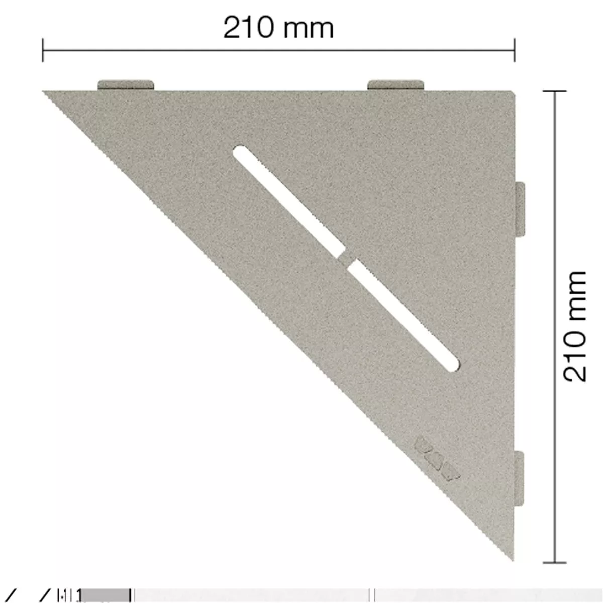 Dusjhylle vegghylle Schlüter triangel 21x21cm ren grå