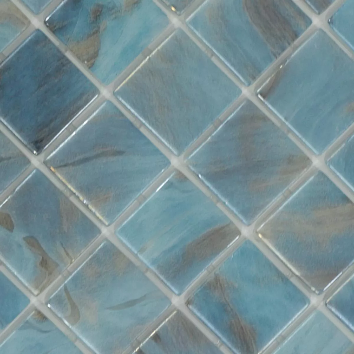 Glass Svømmebasseng Mosaikk Alassio Blå 38