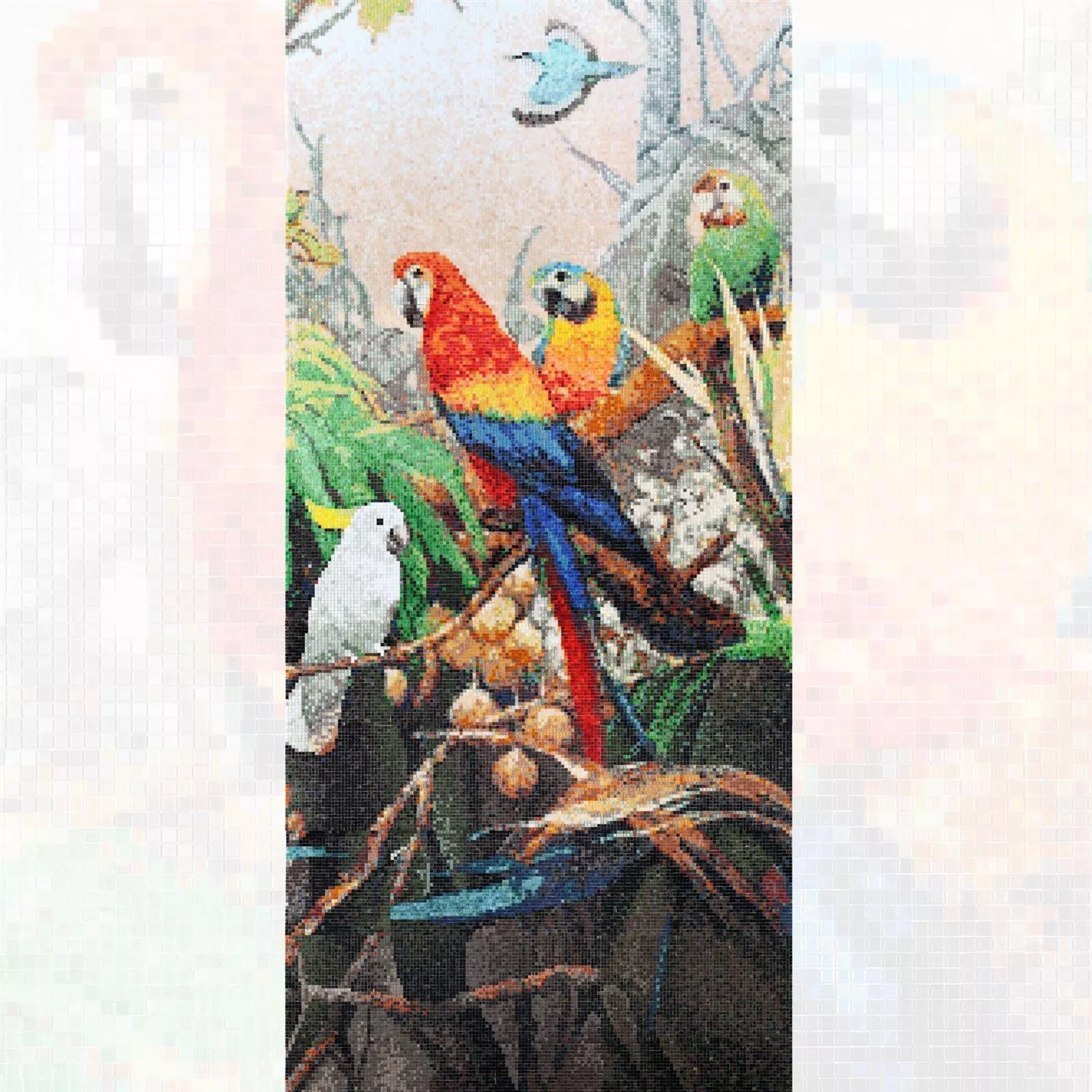 Glass Mosaikk Bilde Parrots 130x240cm