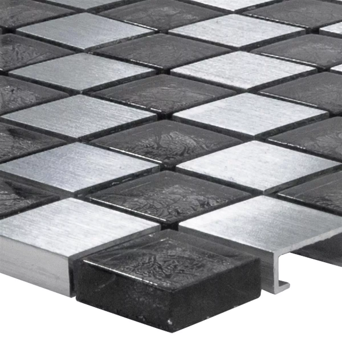 Glass Aluminium Mosaikkfliser Eldorien Sølv-Grå Glass Aluminium Mosaikkfliser Eldorien Sølv-Grå