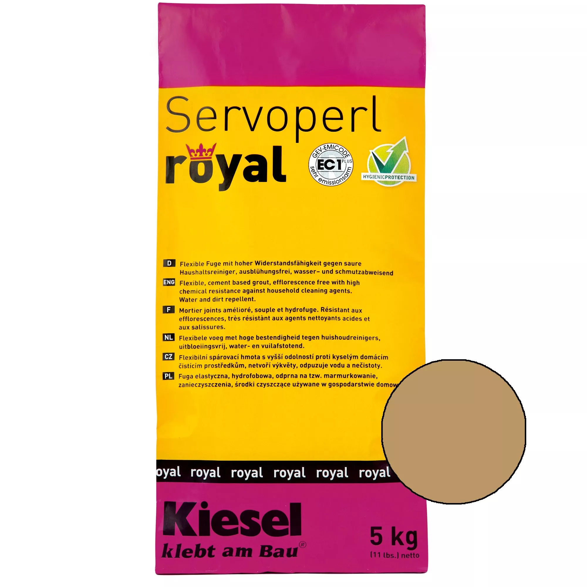 Kiesel Servoperl royal - fugemasse - 5 kg lysebrun