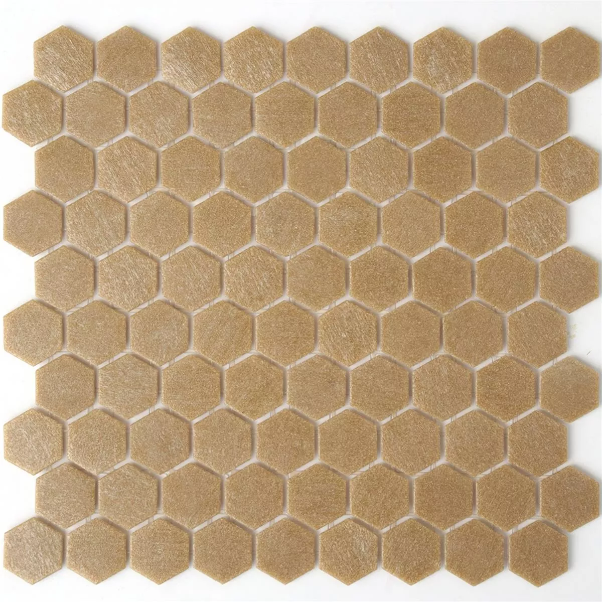 Glass Mosaikk Fliser Trend-Vi Hexagonal 182 Lysebrun
