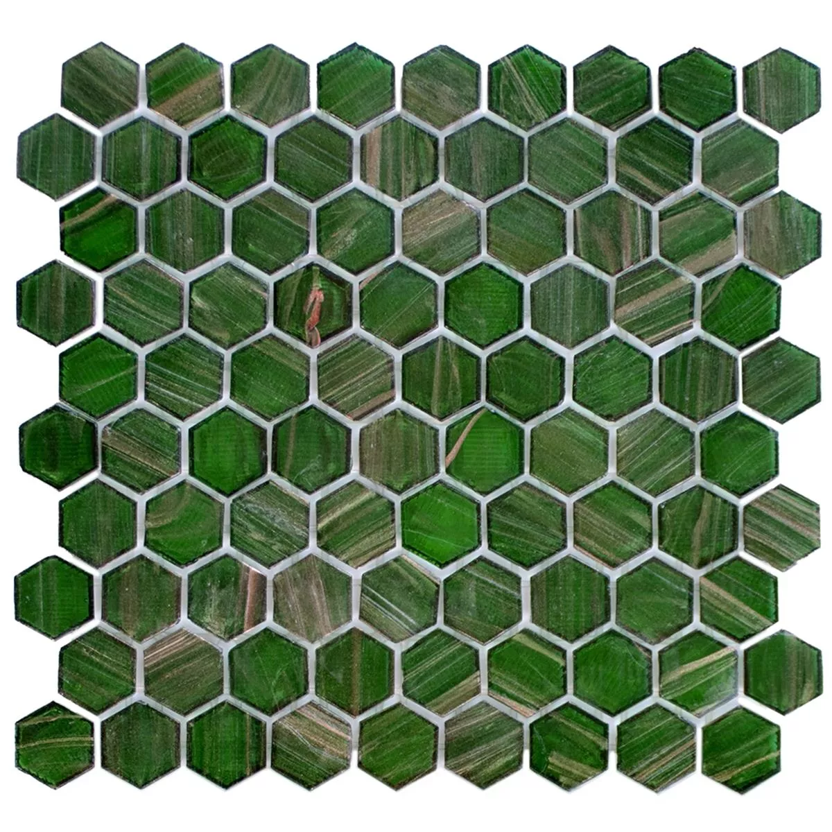 Glass Mosaikk Fliser Trend-Vi Hexagonal 236 Grønn