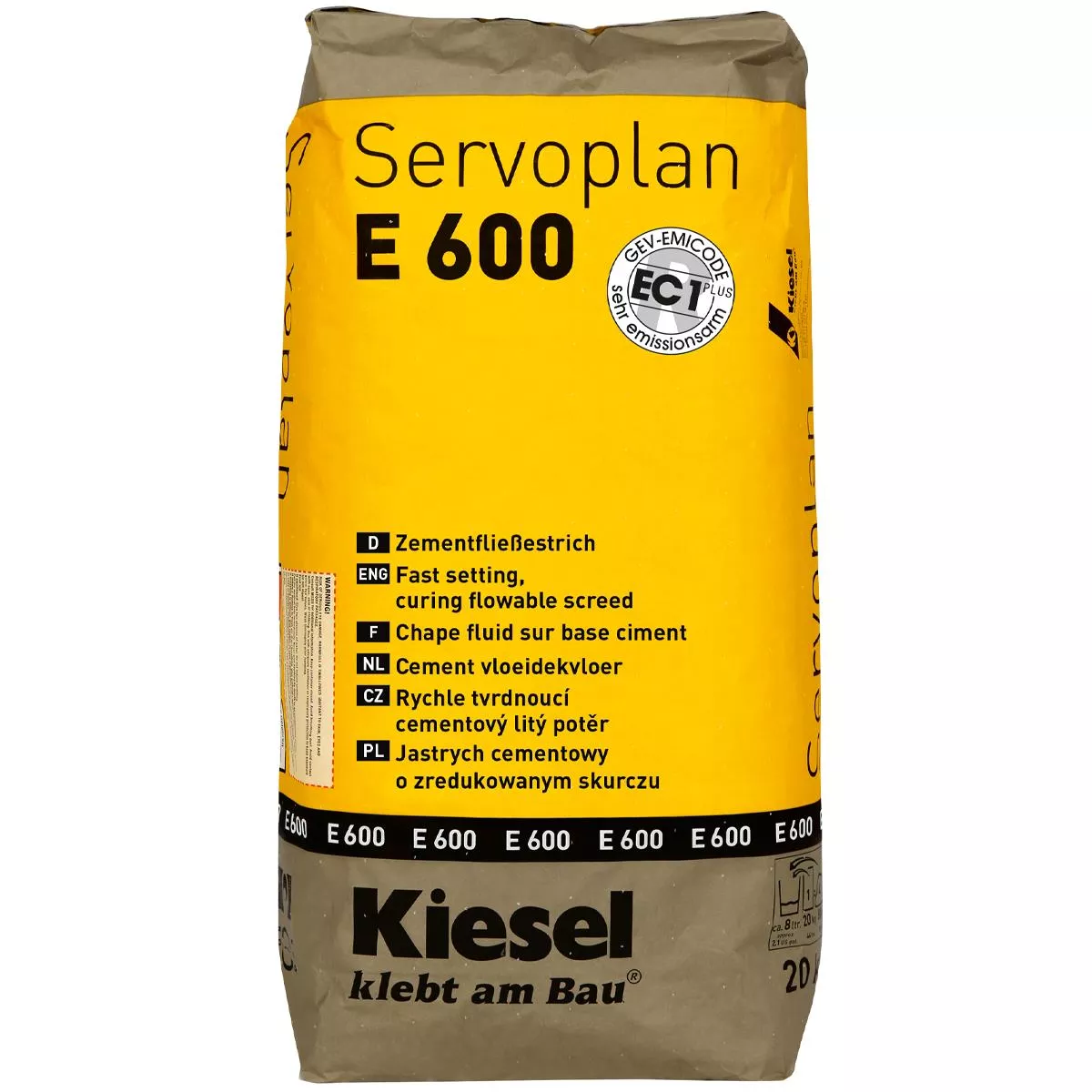 Sementflytende avrettingsmasse Kiesel Servoplan E 600 20 kg