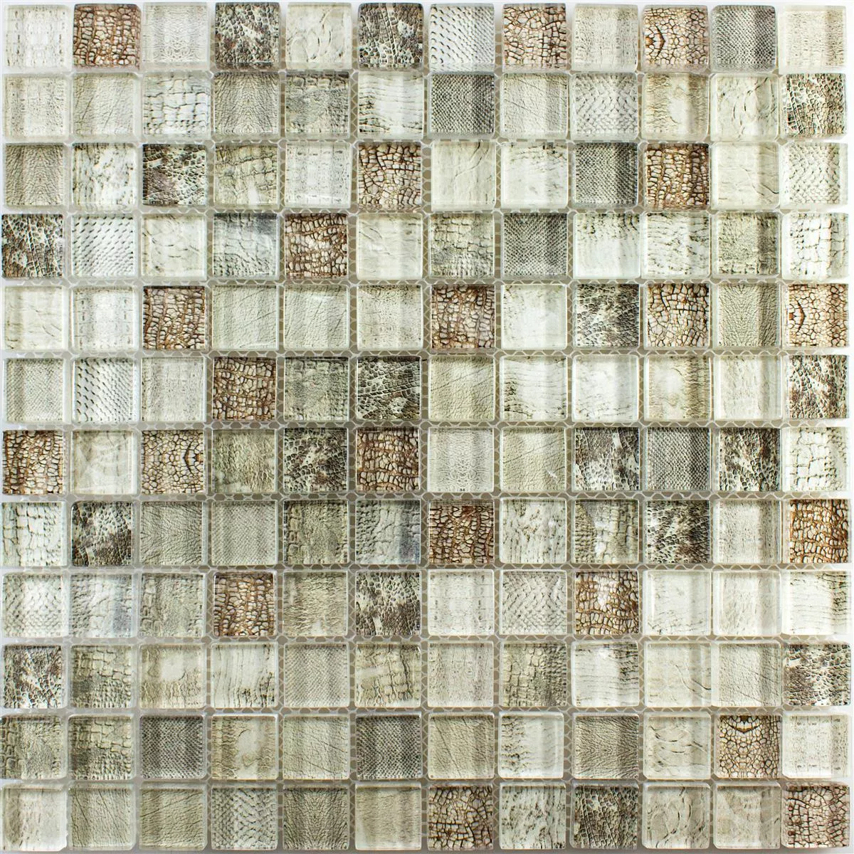 Mønster fra Glass Mosaikk Fliser Python Beige 23