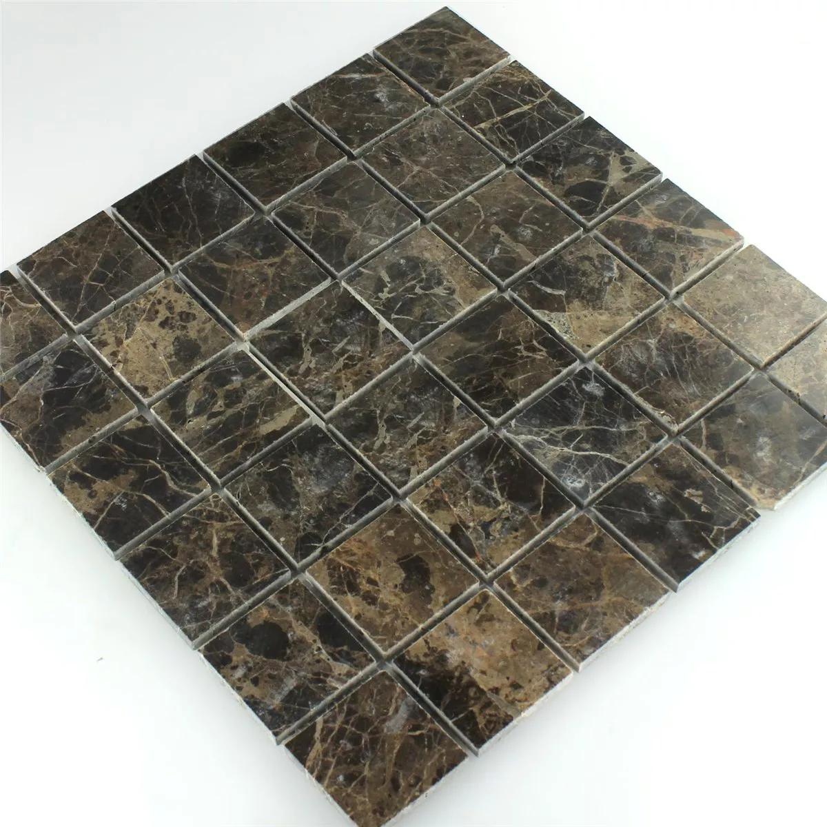 Mosaikkfliser Marmor Brun Polert 48x48x7,5mm