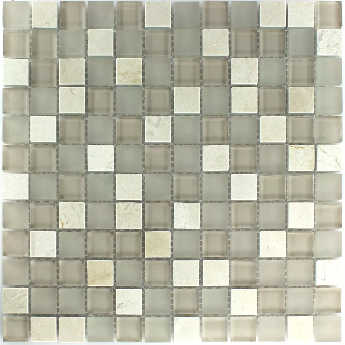 Mosaikkfliser Glass Marmor Barbuda Krem 23x23x8mm