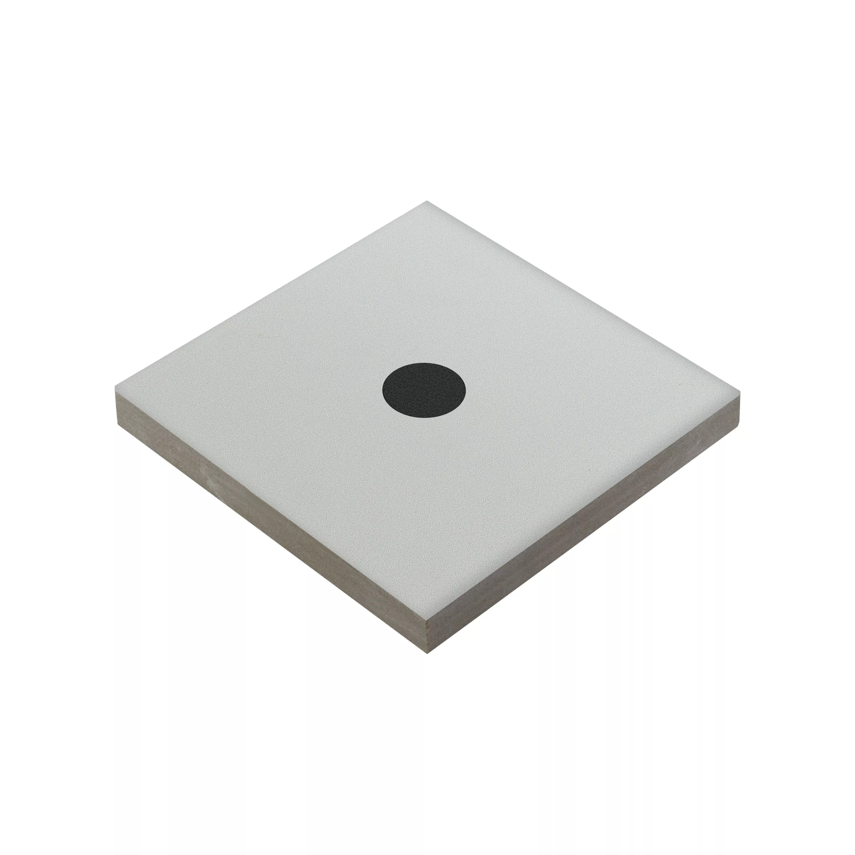 Porselens Steintøy Fliser Genexia Svart Hvit Decor 3 Rosone  4,6x4,6cm