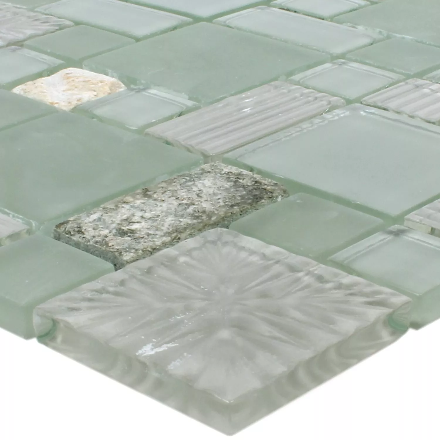 Mosaikkfliser Norderney Glass Naturstein Grå