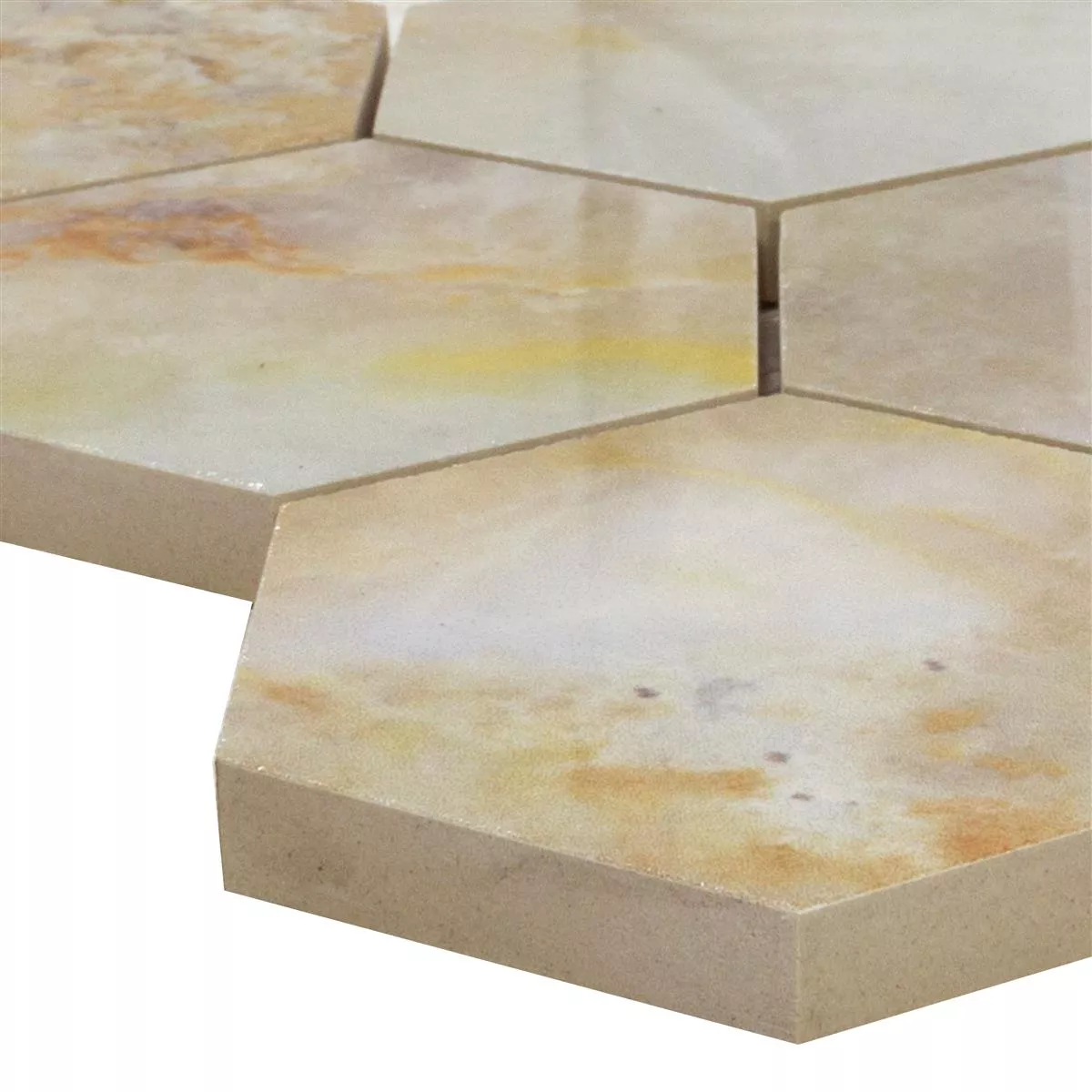 Keramisk Mosaikk Fliser Naftalin Sekskant Brun Hvit Keramisk Mosaikk Fliser Naftalin Sekskant Brun Hvit