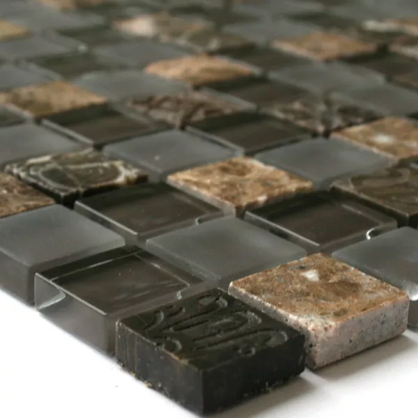 Mosaikkfliser Glass Kalkstein Marmor Gizeh Brun