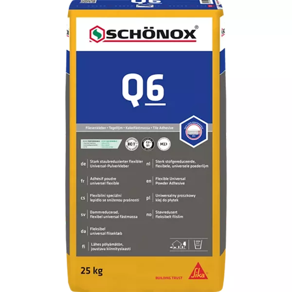 Flislim Schönox Q6 - (vegg og gulv) universallim (25 kg)