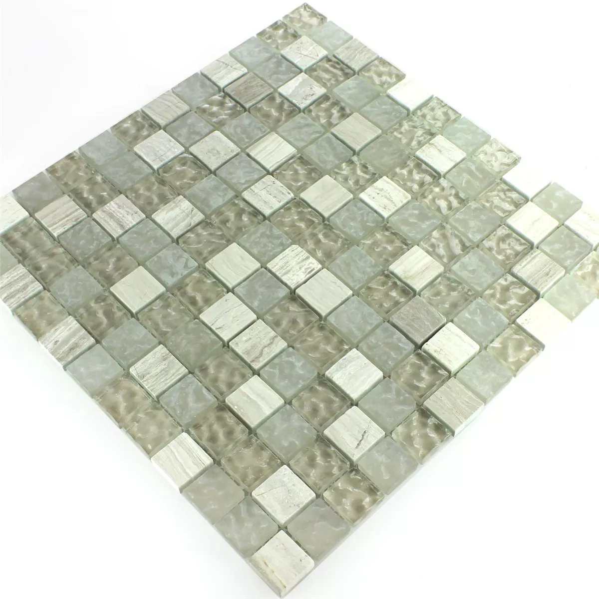 Mosaikkfliser Glass Marmor Burlywood 23x23x8mm Trommet