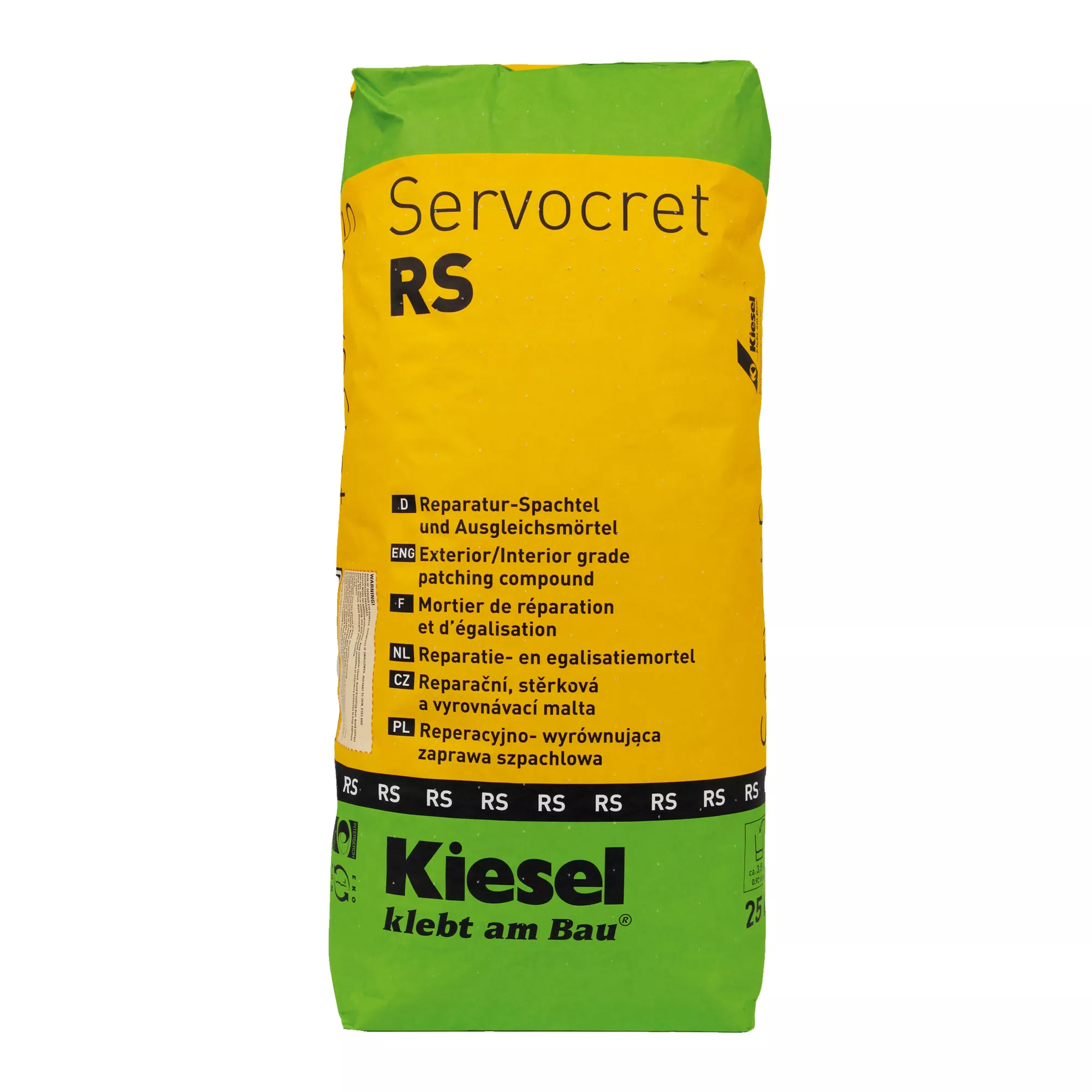 Kiesel Servocret RS - hurtigreparasjonssparkel og utjevningsmørtel (25KG)